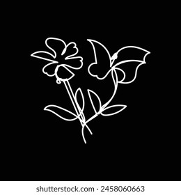  butterfly with flower minimal design hand drawn one line style drawing, butterfly with flower one line art continuous drawing, butterfly with flower single line art 