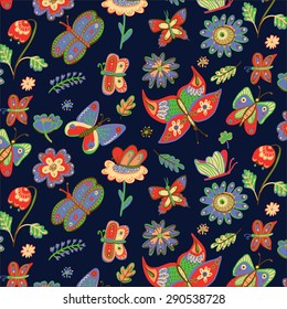 butterfly flower pattern
