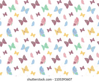 Butterfly and flower pattern background