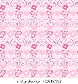 Butterfly and flower seamless pattern