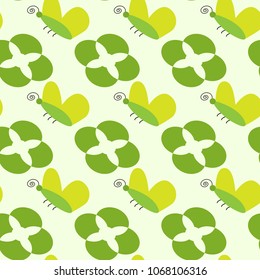 butterfly and flower seamless pattern