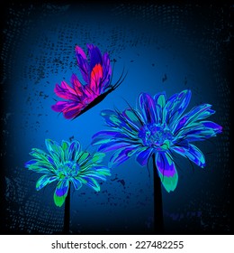Butterfly with Flower. Vector 