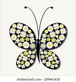Butterfly with flowers