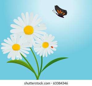 butterfly and flowers