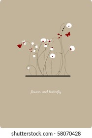 butterfly and flowers background