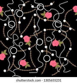 Butterfly, flowers, chain, pearl, paisley  Pattern