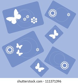 Butterfly and flowers rectangle design 001
