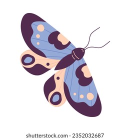 Butterfly Fluttering with Open Wings Closeup Vector Illustration