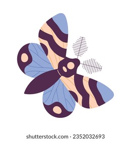 Butterfly Fluttering with Open Wings Closeup Vector Illustration