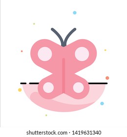 Butterfly, Fly, Insect, Spring Abstract Flat Color Icon Template
