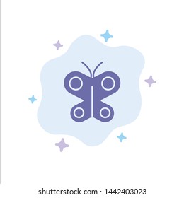 Butterfly, Fly, Insect, Spring Blue Icon on Abstract Cloud Background