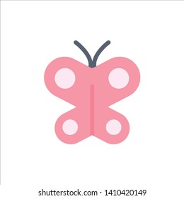 Butterfly, Fly, Insect, Spring  Flat Color Icon. Vector icon banner Template