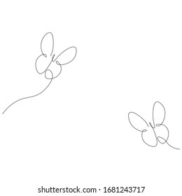 Butterfly Fly Line Drawing Vector Illustration