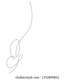 Butterfly fly line drawing, vector illustration