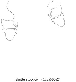 Butterfly fly line drawing vector illustration