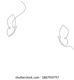 Butterfly fly line drawing, vector illustration