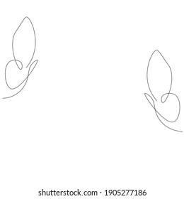 Butterfly fly line drawing, vector illustration
