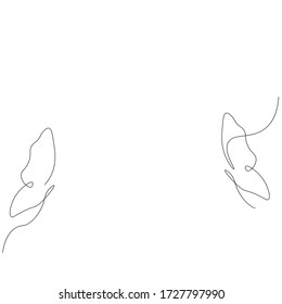 Butterfly fly one line drawing vector illustration
