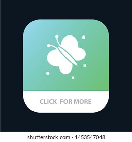 Butterfly, Fly, Spring, Beauty Mobile App Button. Android and IOS Glyph Version