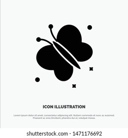 Butterfly, Fly, Spring, Beauty solid Glyph Icon vector. Vector Icon Template background