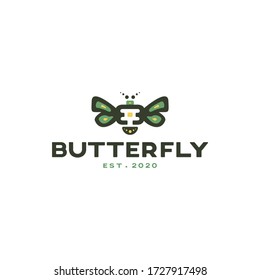 Butterfly Flying Animals Insect Modern Creative Graphic Logo Design Template Nature