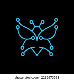 Butterfly flying beauty tech modern logo