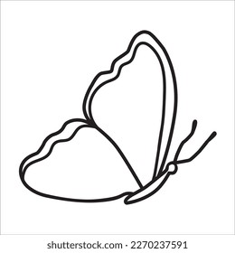 Butterfly flying doodle vector illustration isolated on white background.