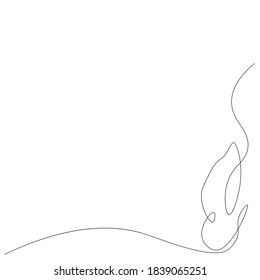 Butterfly flying line drawing. Vector illustration