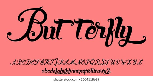 butterfly font art vector new