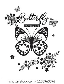 butterfly forever for t-shirt