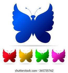 Butterfly form in different colors vector illustration