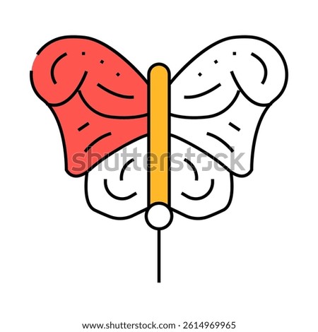 butterfly form kite line icon vector. butterfly form kite sign. isolated symbol illustration