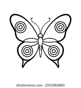 butterfly formed with spiral patterns line art (1)