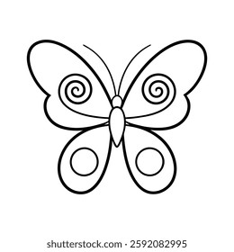 butterfly formed with spiral patterns line art (2)