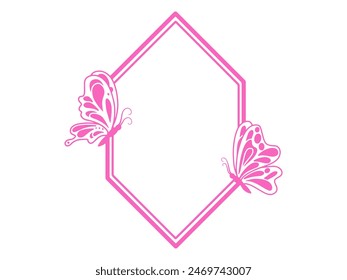 Butterfly Frame Line Art Illustration