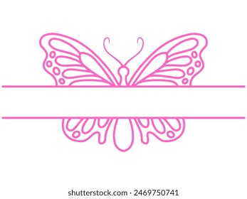 Butterfly Frame Line Art Illustration