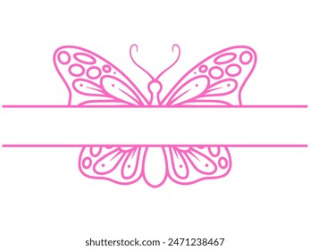 Butterfly Frame Sketch Line Art