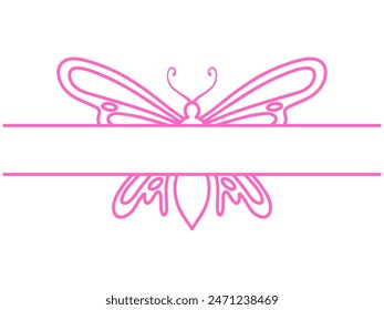 Butterfly Frame Sketch Line Art
