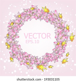Butterfly frame. Vector illustration.