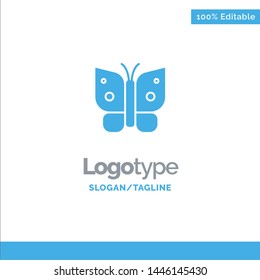 Butterfly, Freedom, Insect, Wings Blue Business Logo Template