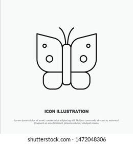 Butterfly, Freedom, Insect, Wings Vector Line Icon