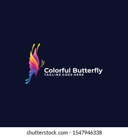 Butterfly Full Color Design concept Illustration Vector Template. Suitable for Creative Industry, Multimedia, entertainment, Educations, Shop, spa, beauty cosmetic, beauty salon and any related busine