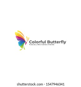 Butterfly Full Color Design concept Illustration Vector Template. Suitable for Creative Industry, Multimedia, entertainment, Educations, Shop, spa, beauty cosmetic, beauty salon and any related busine
