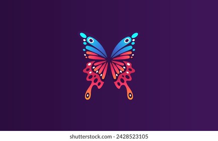 butterfly full colour vector illustration flat design