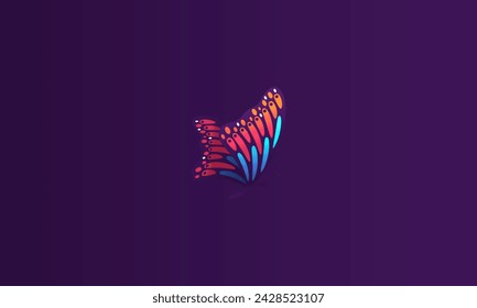 butterfly full colour vector illustration flat design