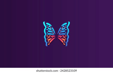 butterfly full colour vector illustration flat design