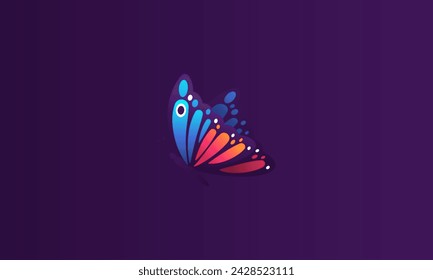 butterfly full colour vector illustration flat design