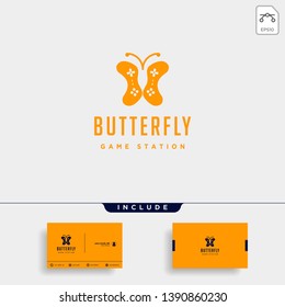 butterfly game logo design template animal concept controller
