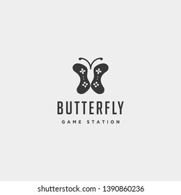 butterfly game logo design template animal concept controller