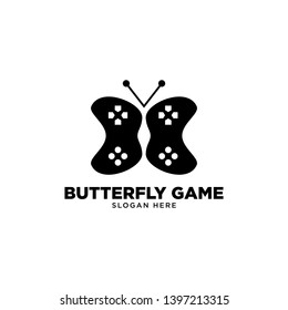 Butterfly Game Logo Design Vector